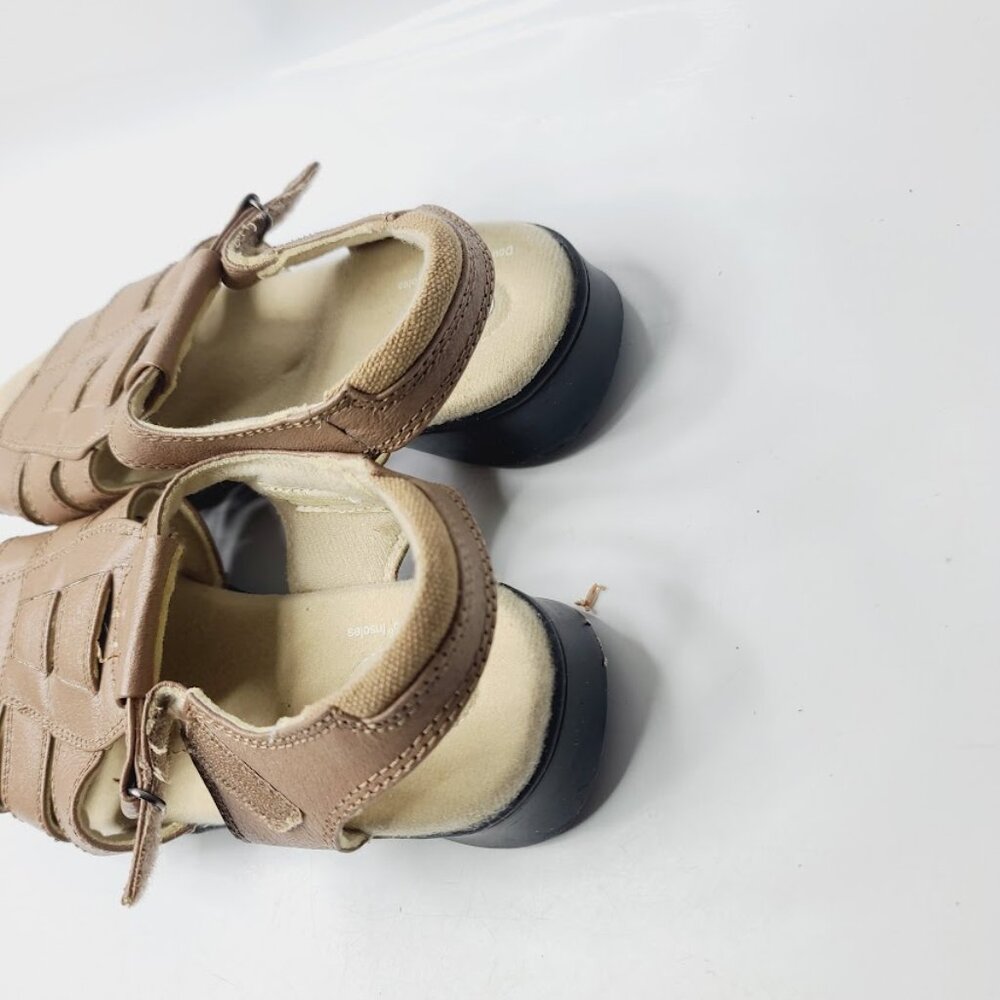 Dr. Scholl's Women's Tan Leather Cross Strappy Open Toe Slingback Sandal Size 7M - Picture 4 of 6